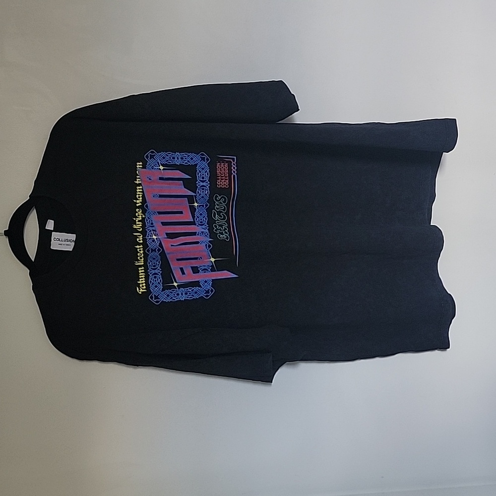 Collusion Oversized Black Washed Graphic Tshirt Size 8 NWOT